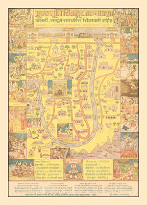 Vintage Map of Chitrakoot, India 1970