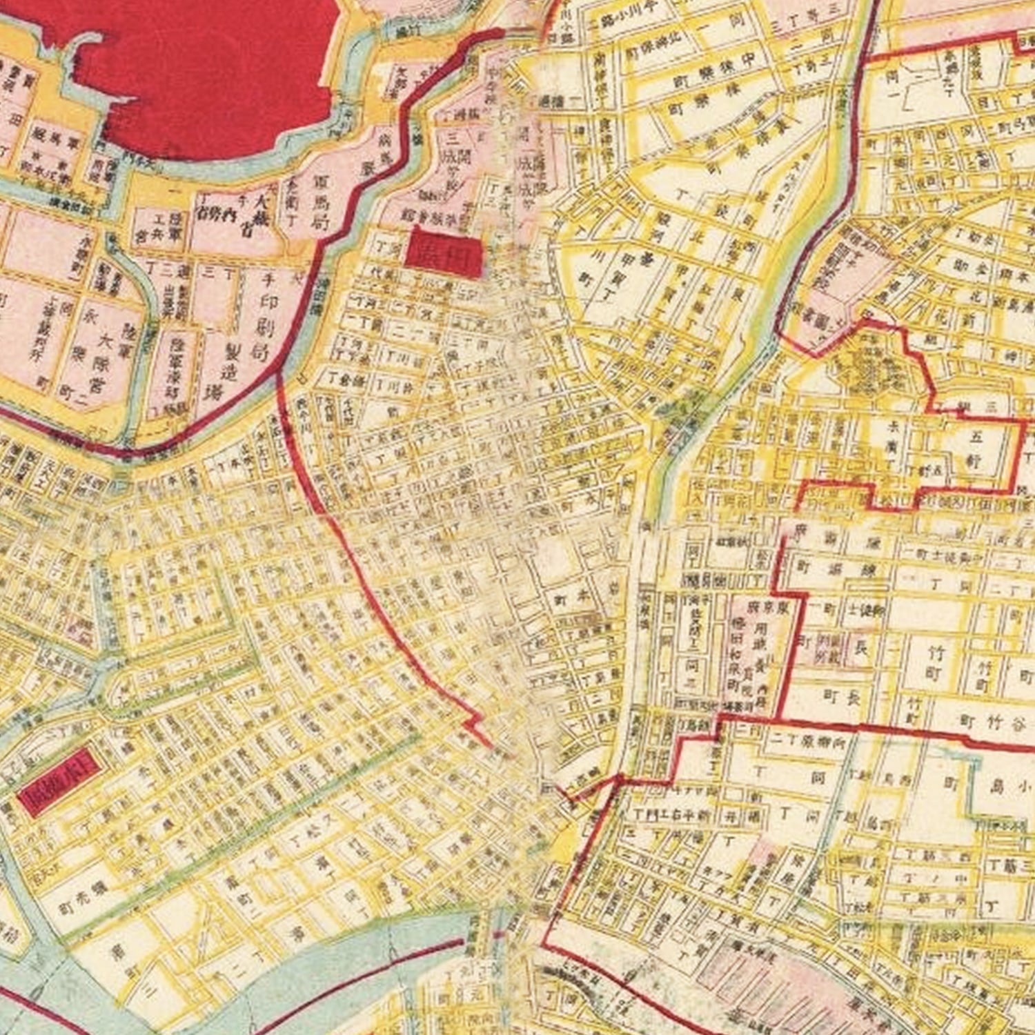 Vintage Map of Tokyo, Japan 1881