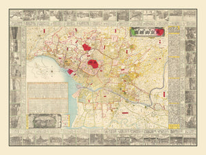 Vintage Map of Tokyo, Japan 1881