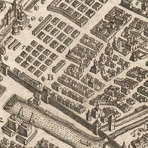 Vintage Map of Moscow, Russia 1646