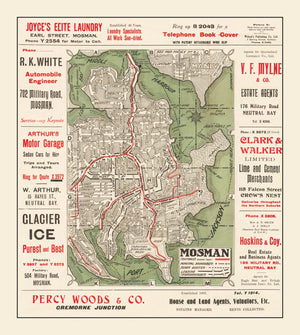 Vintage Map of Sydney, Australia 1925