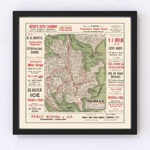 Vintage Map of Sydney, Australia 1925