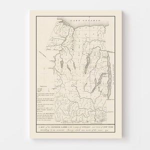 Vintage Finger Lakes Region Map 1849
