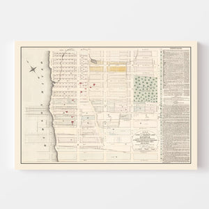 Vintage Upper West Side Manhattan Map 1874