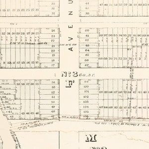 Vintage Upper West Side Manhattan Map 1874