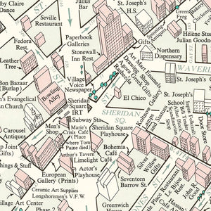 Vintage Greenwich Village New York City Map 1960
