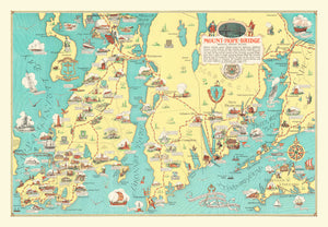 Vintage Rhode Island & Massachusetts Map 1933