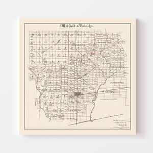 Vintage Map of Midfield, Texas 1912