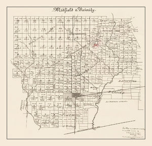 Vintage Map of Midfield, Texas 1912