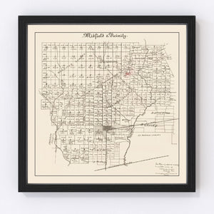 Vintage Map of Midfield, Texas 1912