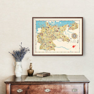 Vintage Propaganda Tourist Map of Germany 1936