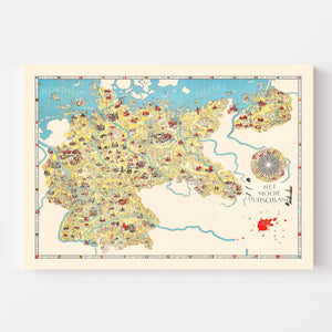 Vintage Propaganda Tourist Map of Germany 1936