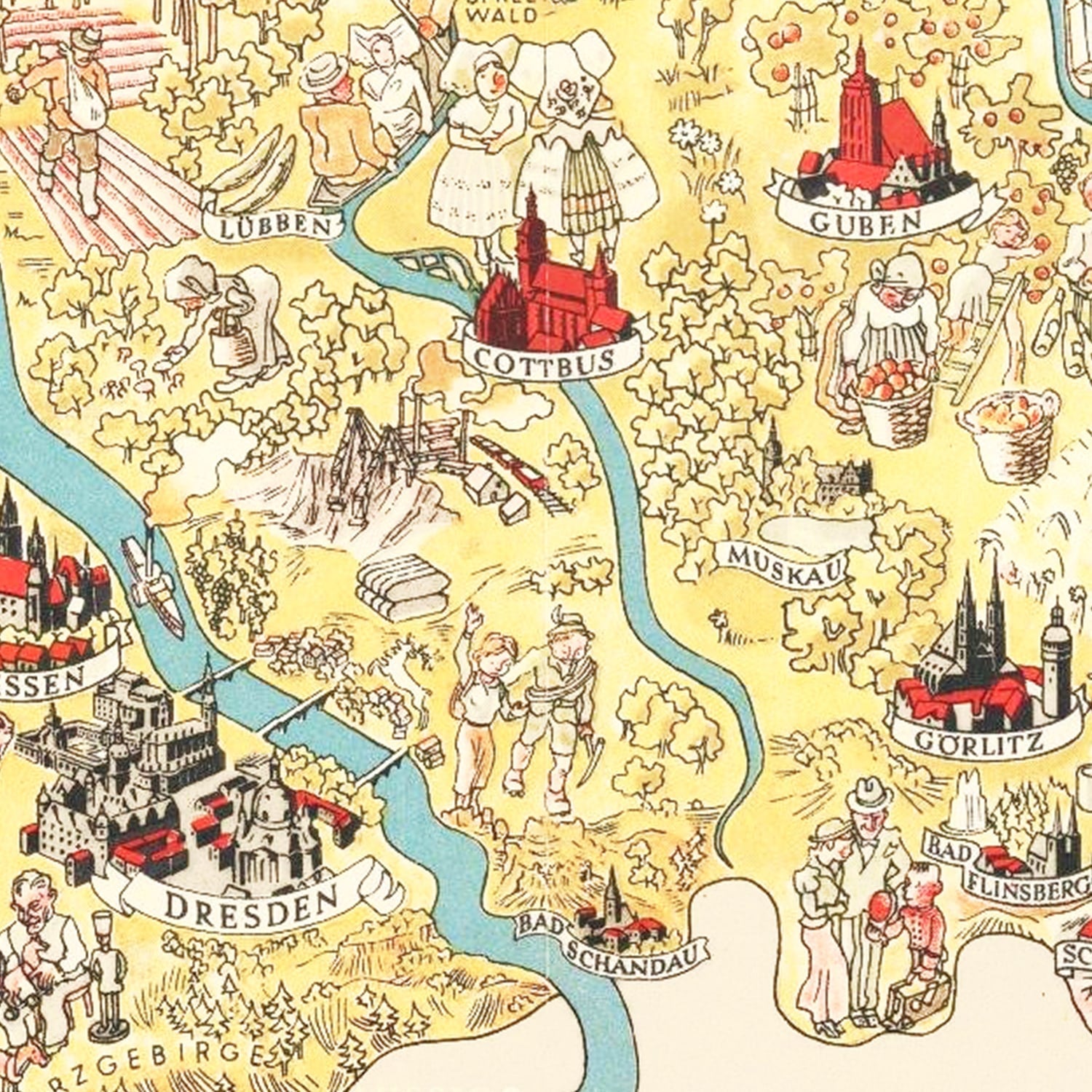 Vintage Propaganda Tourist Map of Germany 1936
