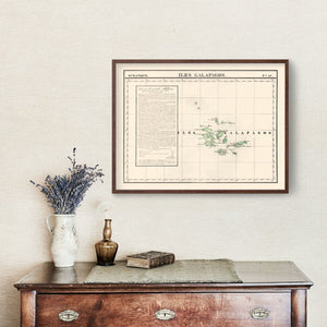 Vintage Galapagos Islands Map 1827