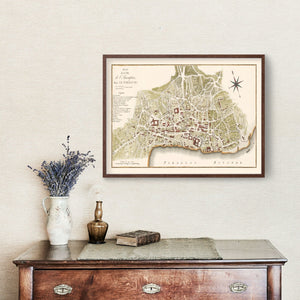 Vintage Map of Asuncion, Paraguay 1809