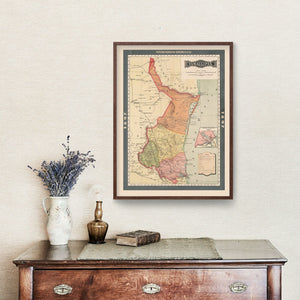 Vintage Tamaulipas, Mexico Map 1897