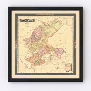 Vintage Zacatecas, Mexico Map 1897