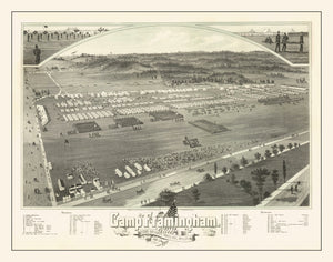 Vintage Camp Framingham, MA Map 1885