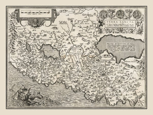 Vintage Israel / Palestine Map 1584