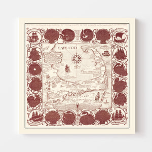 Vintage Pictorial Map of Cape Cod 1948