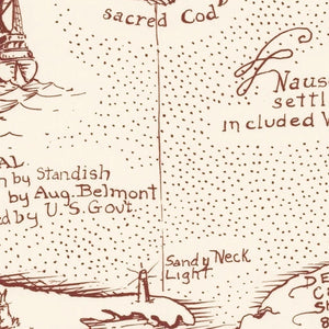 Vintage Pictorial Map of Cape Cod 1948