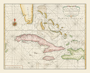 Vintage Bahamas Map 1737