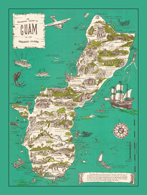 Vintage Guam Map 1958