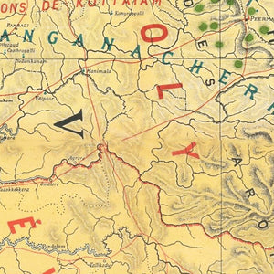 Vintage Malabar, India Map 1892