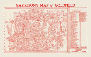 Vintage Goldfield, NV Mining Claims Map 1906