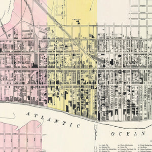 Vintage Map of Atlantic City, New Jersey 1895