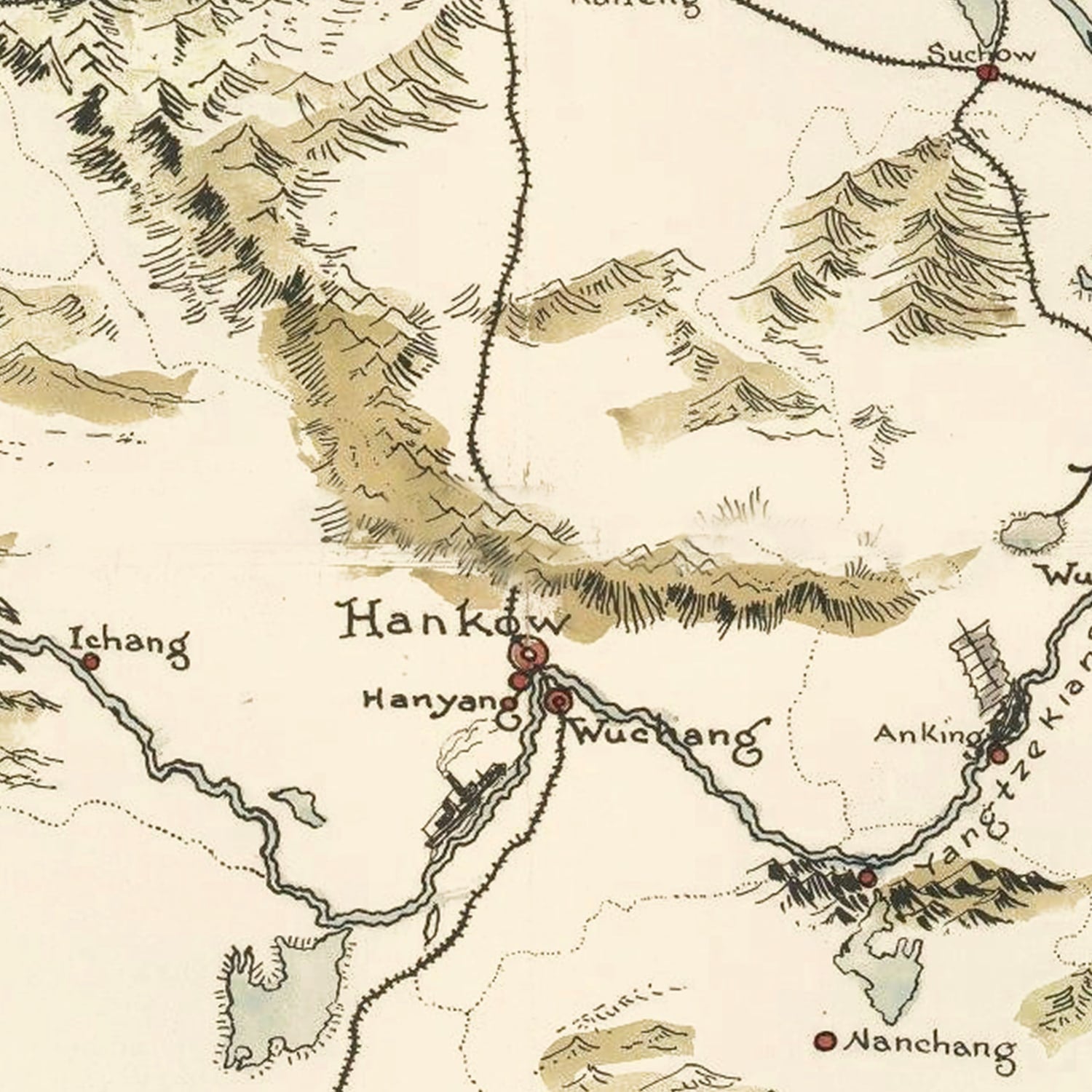 Vintage Pictorial Map of China 1932