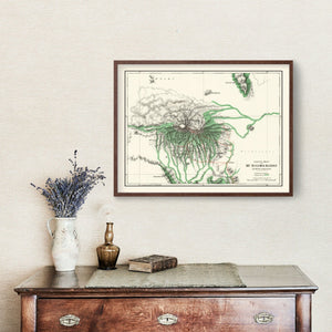 Vintage Mount Kilimanjaro Map 1885