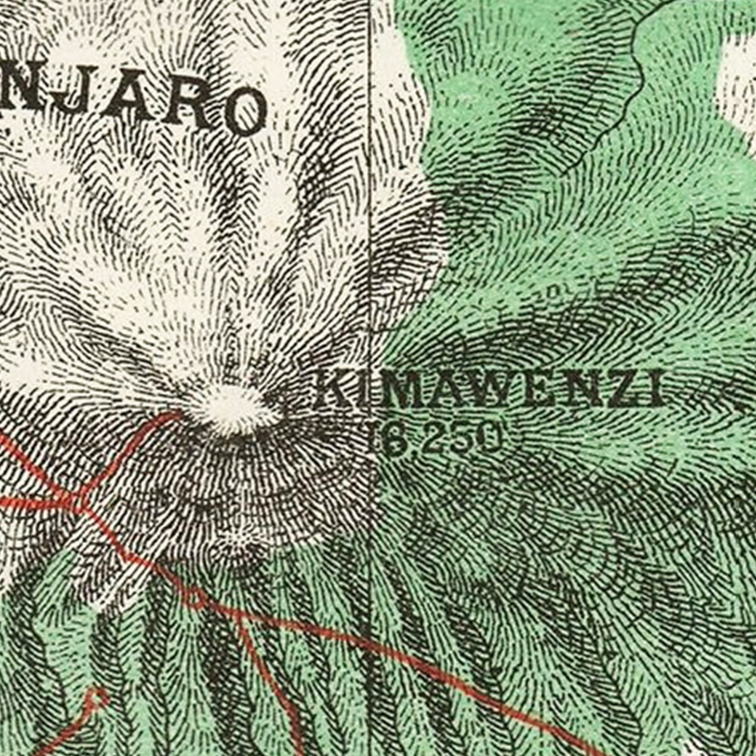 Vintage Mount Kilimanjaro Map 1885