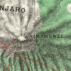 Vintage Mount Kilimanjaro Map 1885