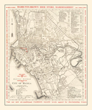Vintage Map of Manila, Philippines 1938