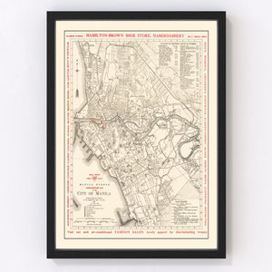 Vintage Map of Manila, Philippines 1938