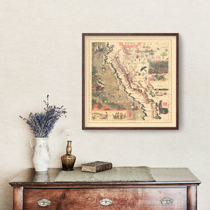 Vintage Pictorial Map of Peru 1597