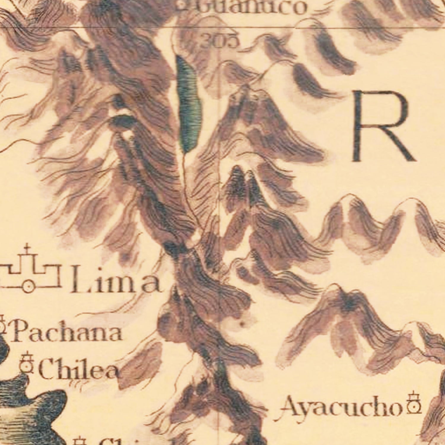 Vintage Pictorial Map of Peru 1597