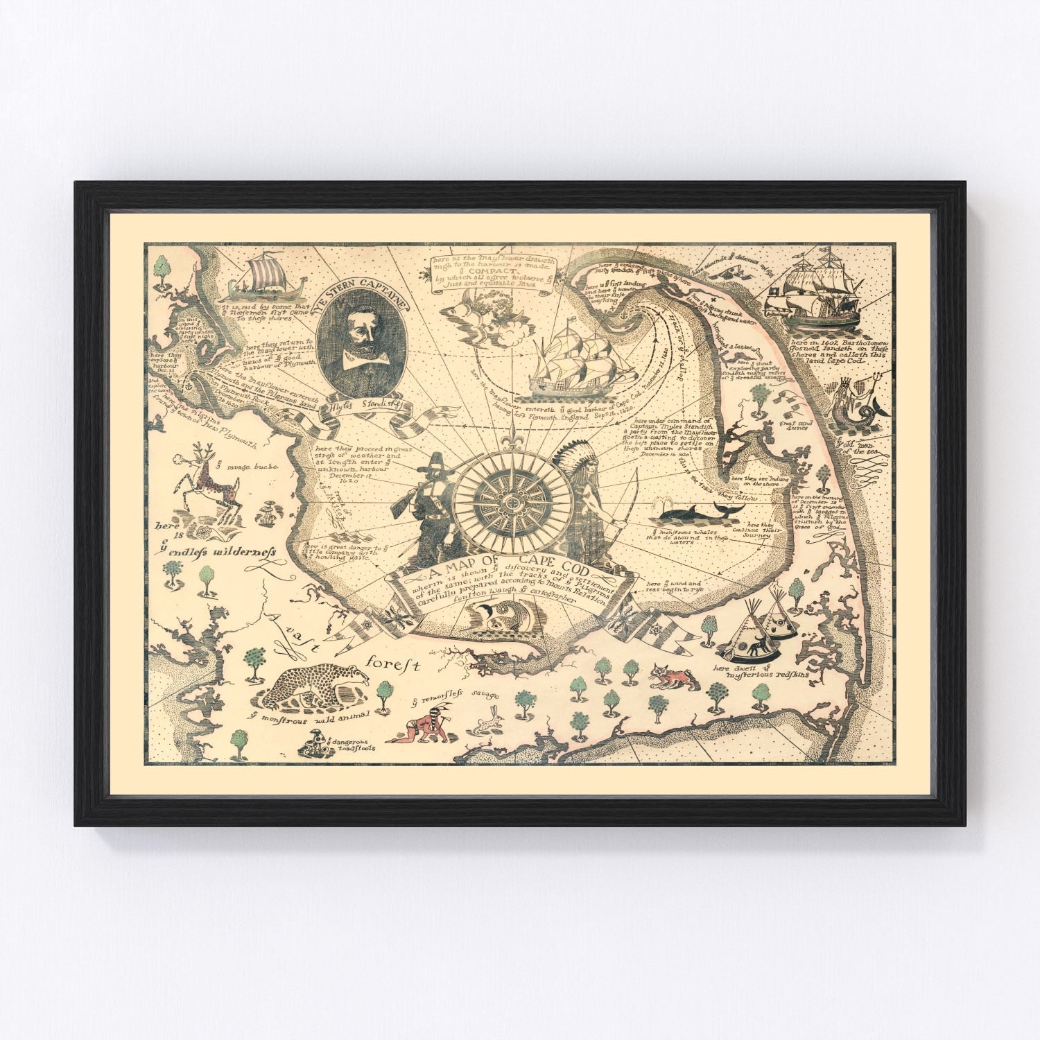 Vintage Pictorial Map of Cape Cod 1926