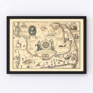 Vintage Pictorial Map of Cape Cod 1926