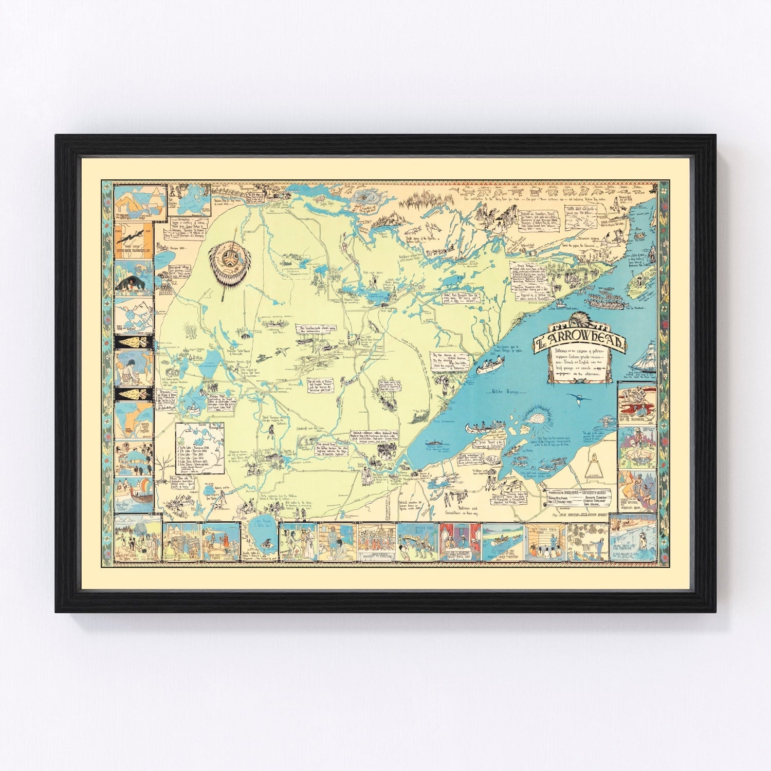 Vintage Pictorial Map of Arrowhead Region, MN 1929