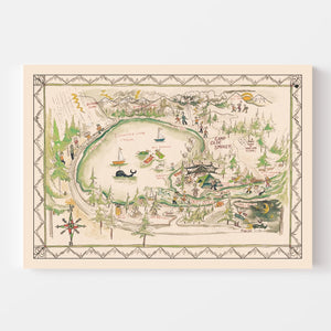 Vintage Tenaya Lake Map 1950