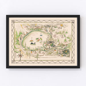 Vintage Tenaya Lake Map 1950