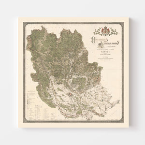 Vintage Prahova, Romania Map 1904