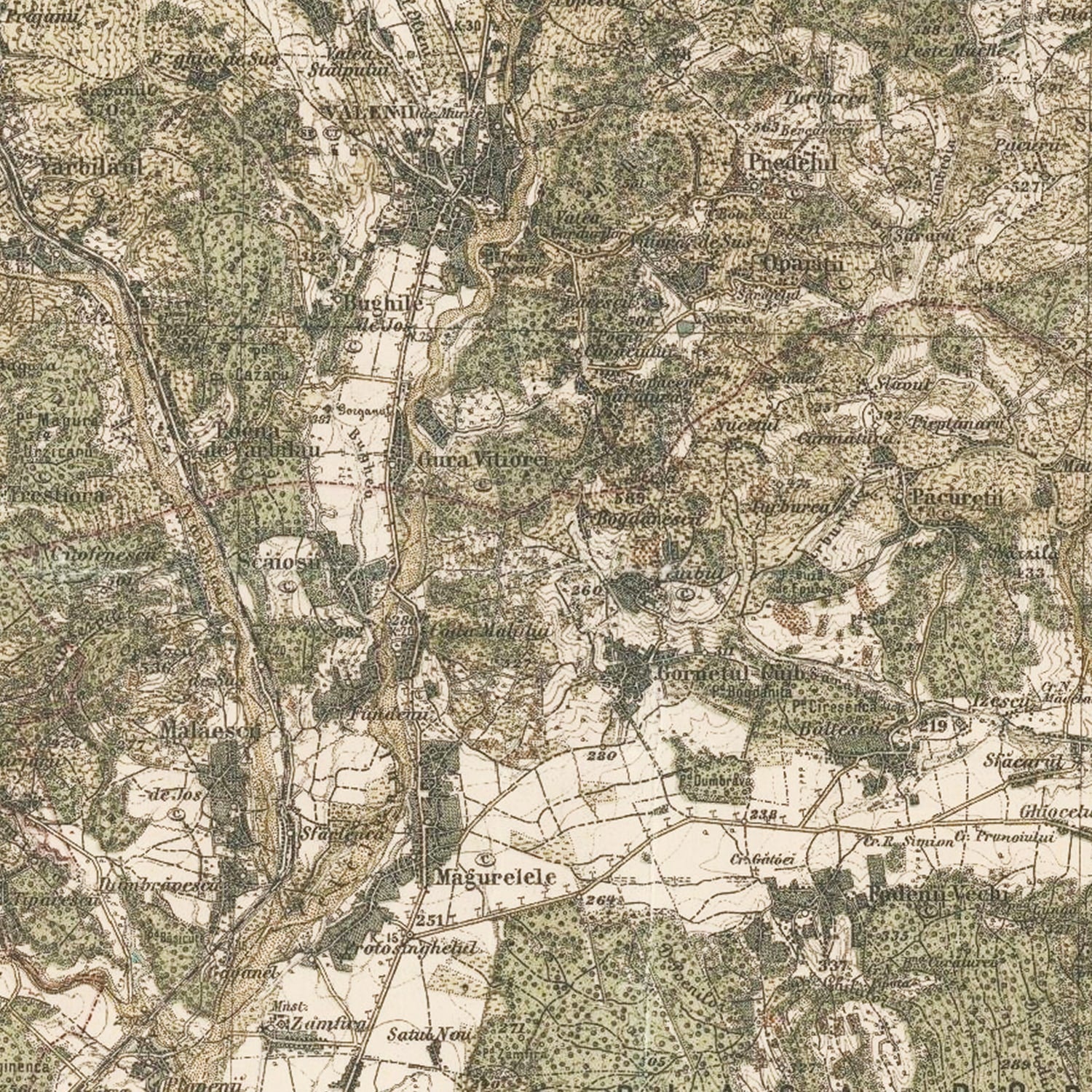 Vintage Prahova, Romania Map 1904