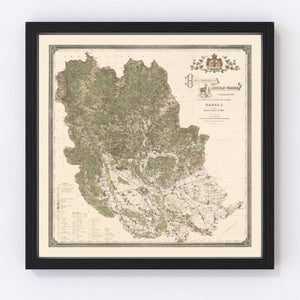 Vintage Prahova, Romania Map 1904