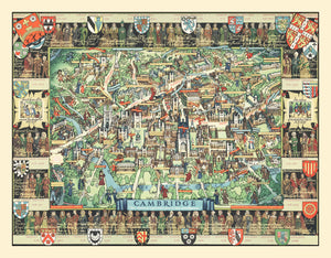 Vintage Map of Cambridge, England 1948