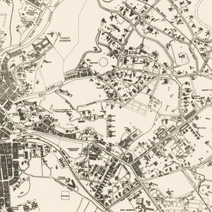 Vintage Map of Kuala Lumpur, Malaysia 1936