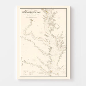 Vintage Chesapeake Bay Map 1868