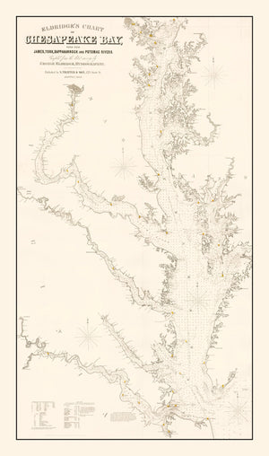 Vintage Chesapeake Bay Map 1868